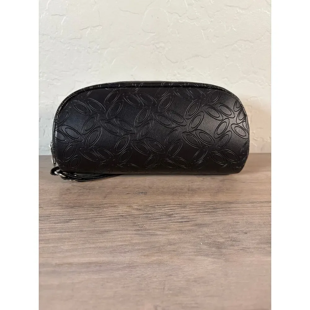 Oakley‎ Faux Leather Wristlet Sunglasses Case- Logos all over- EUC